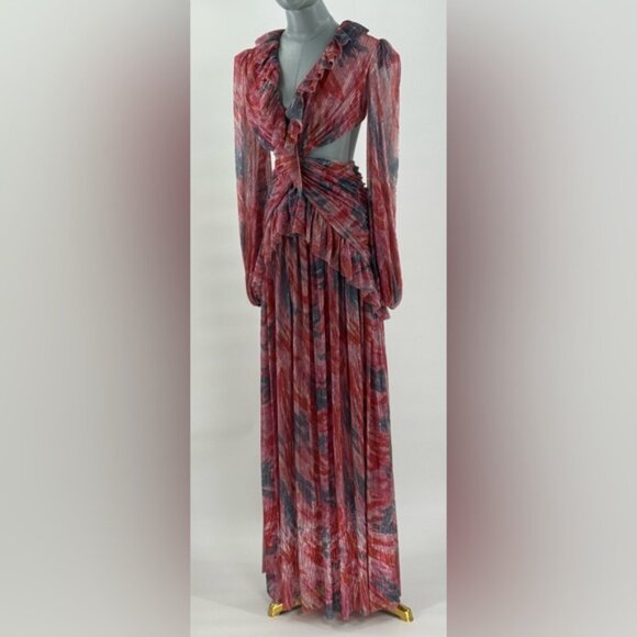 🆕 PATBO 🧿 NWOT Twist Metallic Ruched Gown, Pink - Sz BR 36 US 4 - Picture 11 of 14
